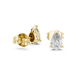 Pear Shaped Moissanite Diamond Stud Earrings with Classic Three Prong Setting - View 7