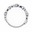 Round Moissanite Diamond Bezel Set Diamond Vine Design Band - View 13