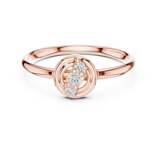 Round Cut Moissanite Diamond Cluster Ring With Open Frame Design - View 2