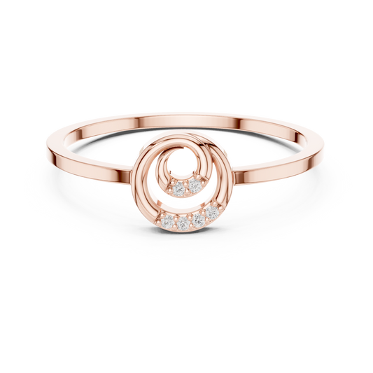 Swirl Accents Round Cut Lab Diamond Engagement Ring - View 2
