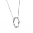 Round Cut Lab Grown Diamond Open Circle Halo Pendant - View 7
