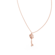 Intricate Filigree Key Solitaire Pendant With Round Moissanite Diamond - View 5