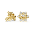 Cluster Round Lab Diamond Star Motif Studs Earring - View 7