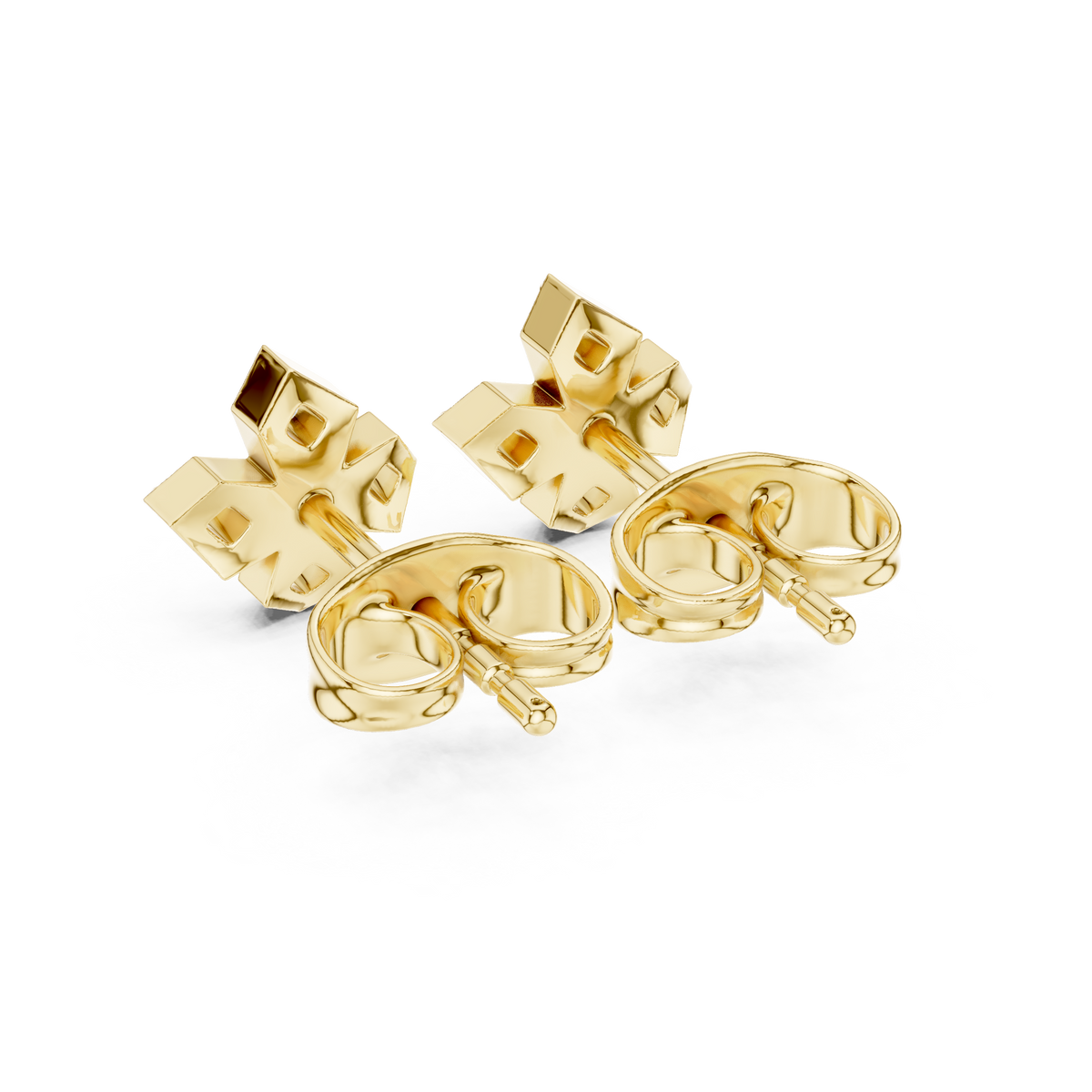 Refined Geometric Cross Round Lab Diamond Stud Earrings with Five Stone Cluster - View 10