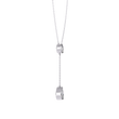 Bezel Set Round with Drop Pear Cut Moissanite Diamond Necklace - View 2