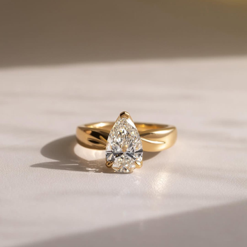 Pear Cut Lab Diamond Bypass Solitaire Ring