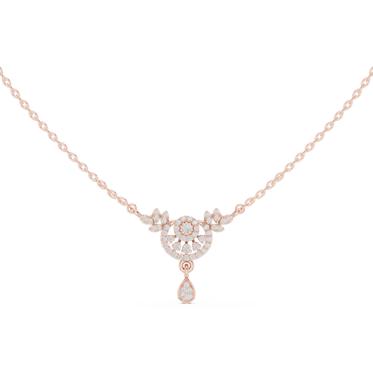 Symmetrical Half Circle Statement Charm Featuring Round Moissanite Diamond - View 2