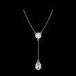 Bezel Set Round with Drop Pear Cut Lab Grown Diamond Necklace