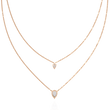Layered Pear Cut Lab Grown Diamond Double Pendant Necklace - View 10