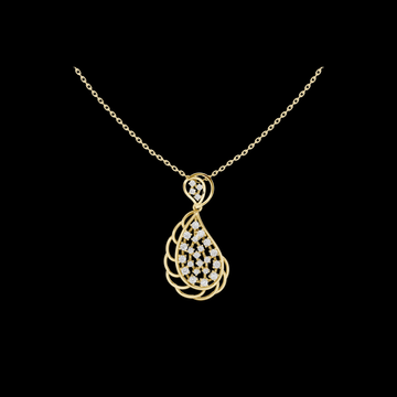Round Cut Moissanite Diamond Pear Drop Openwork Pendant