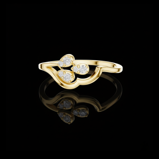 Teardrop Inspired Lab Diamond Bypass Ring