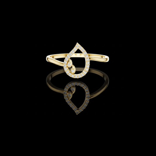 Open Round Cut Pave Lab Grown Diamond Split Band Gold Fashion Ring