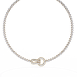 Pave Buckle Clasp Round Moissanite Diamond Tennis Necklace - View 2