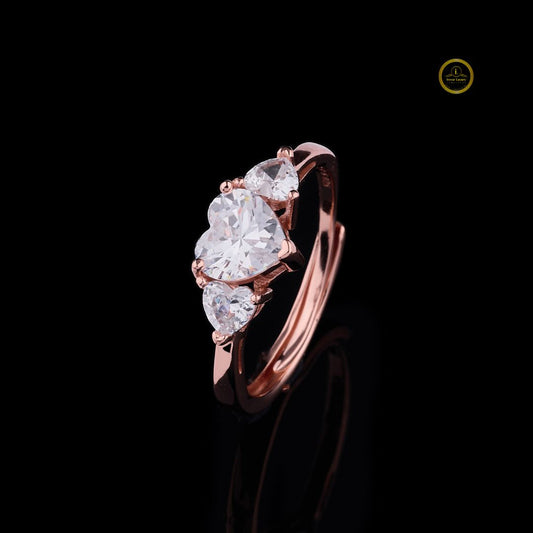 Heart Cut Lab Diamond Engagement Ring With Heart Side Stone - View 2