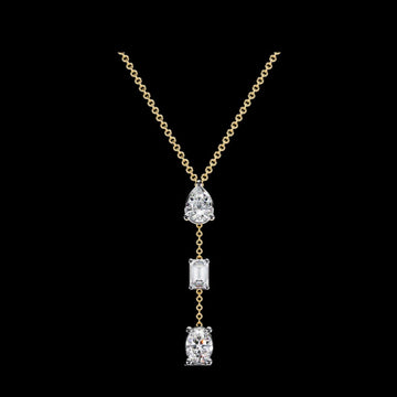 Three Mix Shape Lab Grown Diamond Drop Pendant Necklace