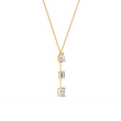 Three Mix Shape Lab Grown Diamond Drop Pendant Necklace - View 2