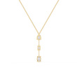 Three Mix Shape Lab Grown Diamond Drop Pendant Necklace - View 8