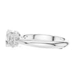 Asscher Moissanite Diamond Three Stone Ring With Princess Cut Side Stones - View 6
