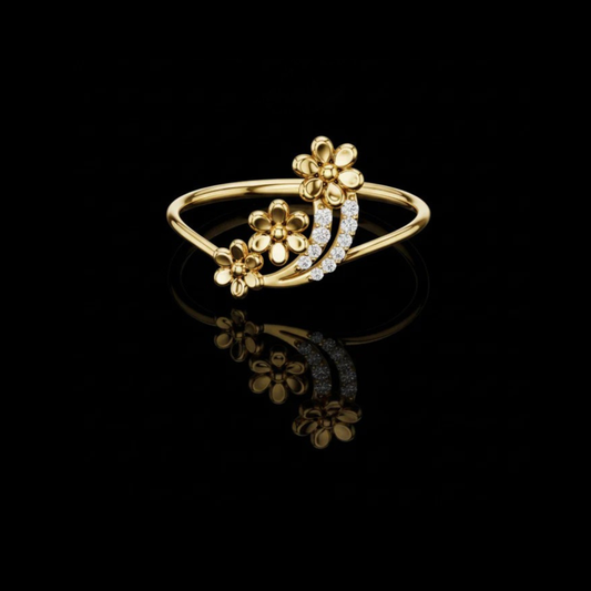 Round Lab Diamond Floral Wrap Promise Ring