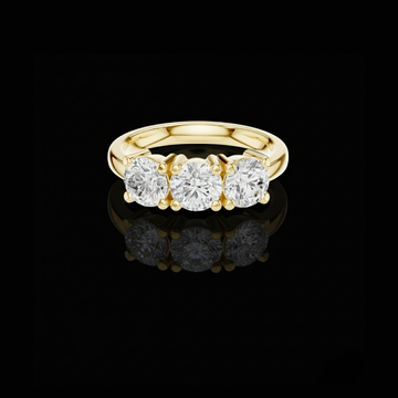 Round Brilliant Lab Diamond Three Stone Promise Rings