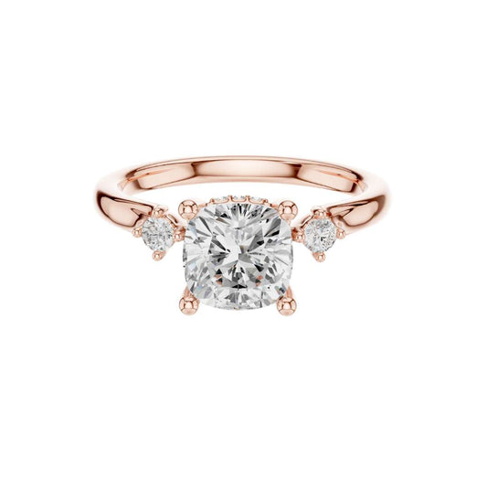Cushion Cut Moissanite Diamond Minimalist Ring - View 2