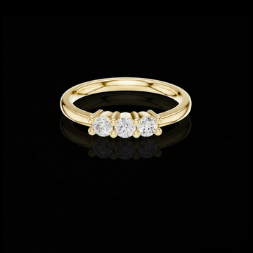 Round Brilliant Lab Diamond Three Stone Ring For Women