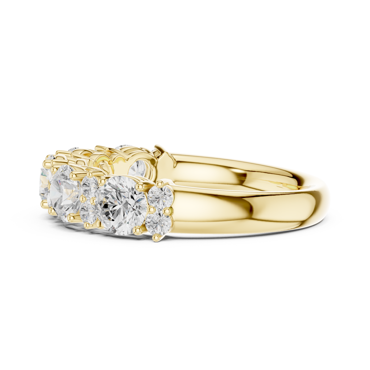Timeless Round Lab Diamond Half Eternity Wedding Band - View 7