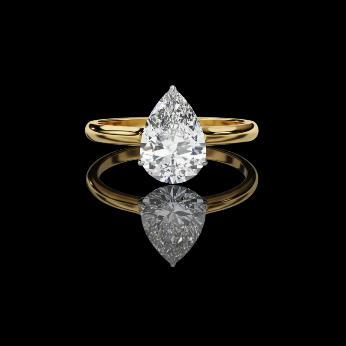 Timeless Teardrop Pear Lab Diamond Solitaire Engagement Ring