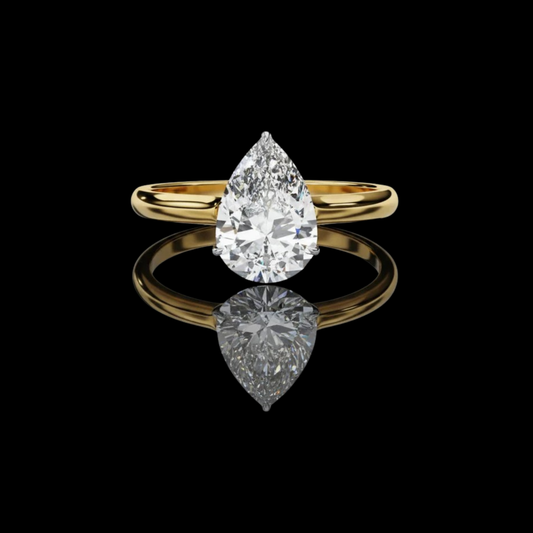 Timeless Teardrop Pear Lab Diamond Solitaire Engagement Ring