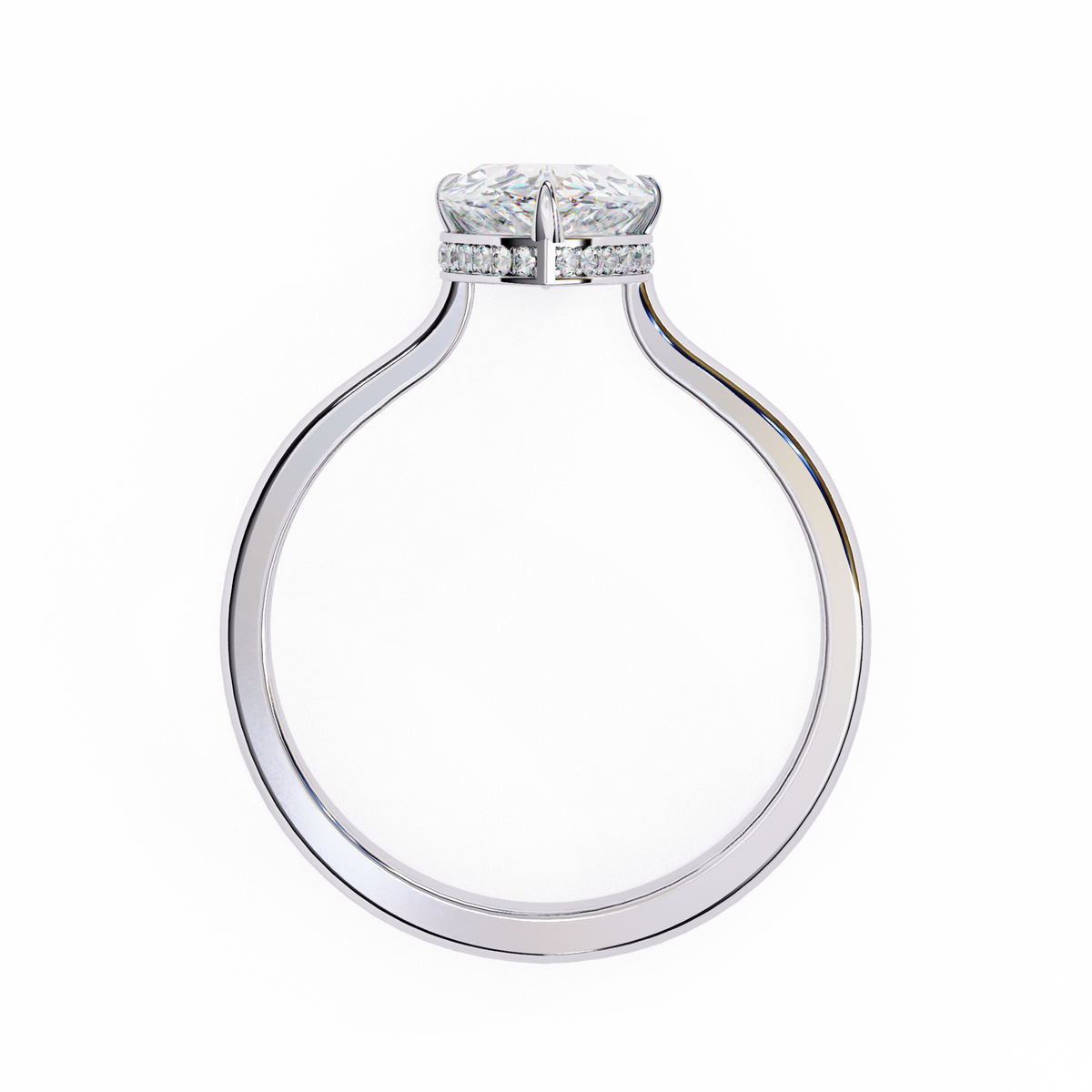 Timeless Teardrop Pear Lab Diamond Solitaire Engagement Ring - View 10