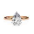 Timeless Teardrop Pear Lab Diamond Solitaire Engagement Ring - View 3