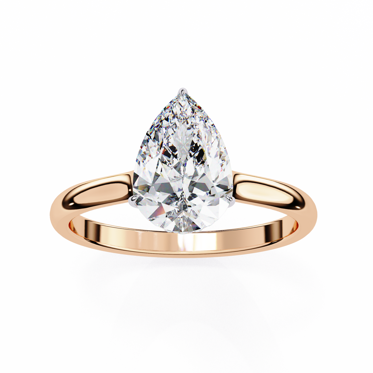 Timeless Teardrop Pear Lab Diamond Solitaire Engagement Ring - View 6