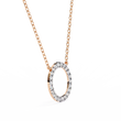 Round Cut Moissanite Diamond Open Circle Halo Pendant - View 6