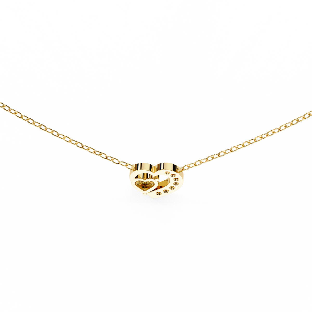 Heart Lab Grown Diamond Solitaire Pendant with Open Asymmetrical Frame - View 5