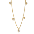 Round Cut Lab Grown Diamond Halo Station Necklace - View 4