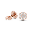 Floral Cluster Lab Diamond Stud Earrings Featuring Round Brilliant Stones - View 8