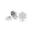 Aurora Halo Blossom Round Lab Diamond Cluster Stud Earrings with Rounded Floral Silhouette - View 9