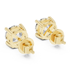 Architectural Crown Basket Round Lab Grown Diamond Solitaire Studs - View 7