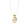Contemporary Round Lab Grown Diamond Solitaire Partial Bezel Set Pendant - View 8