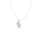 Lotus Motif Flower Pattern Charm Pendant with Round Moissanite Diamond - View 12