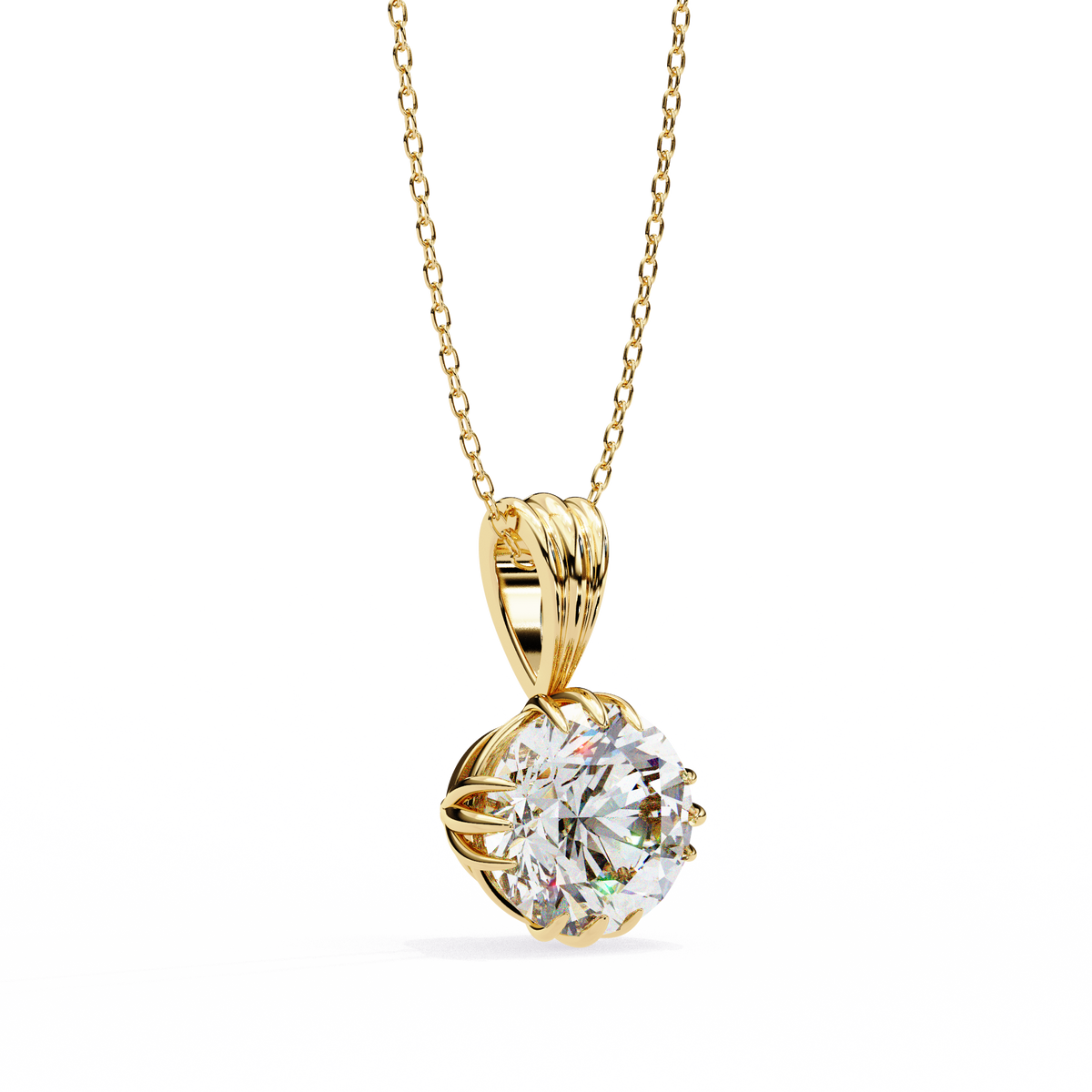 Circular Silhouette Charm Pendant Center Round Lab Grown Diamond - View 5