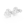 Three Stone Heart Round Brilliant Cut Moissanite Diamond Stud Earrings Trefoil Cluster - View 12