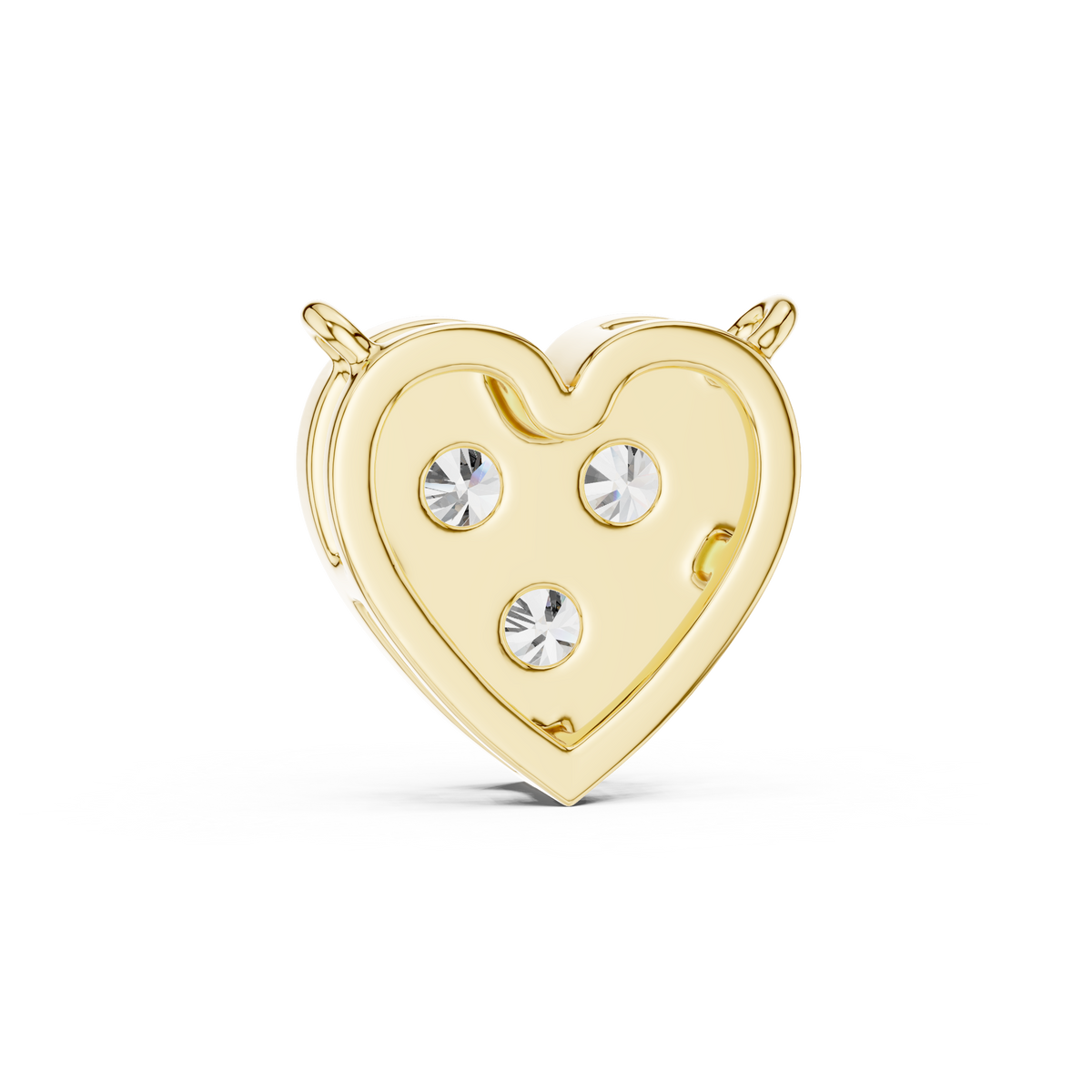 Heart Shape Pendant with Round Three Stone Cluster Lab Grown Diamond - View 7