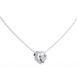 Heart Lab Grown Diamond Solitaire Pendant with Open Asymmetrical Frame - View 4