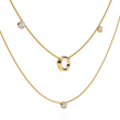 Layered Open Circle Bezel Moissanite Diamond Double Necklace - View 4