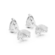 Pear Shaped Lab Diamond Stud Earrings with Classic Three Prong Setting - View 12