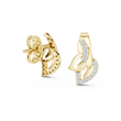 Interwoven Curve Round Lab Grown Diamond Earrings with Sparkle - View 7