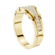 Round Cut Lab Grown Diamond Men's Curved Lattice Grid Pave Statement Band - View 10
