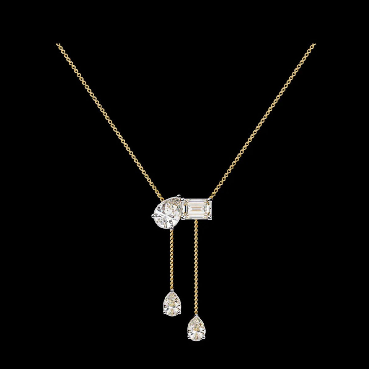 Toi Et Moi Teardrop Lab Grown Diamond Necklace