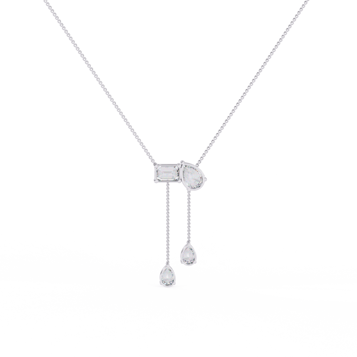 Toi Et Moi Teardrop Lab Grown Diamond Necklace - View 10